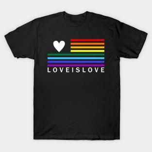 USA LGBT Pride -  American Flag Style Love is Love BOLD T-Shirt